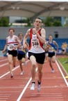 John Ashcroft (St. Helens Sutton AC) wins the under-20s 1500 metres, Northern Championships, Sport City, Manchester
